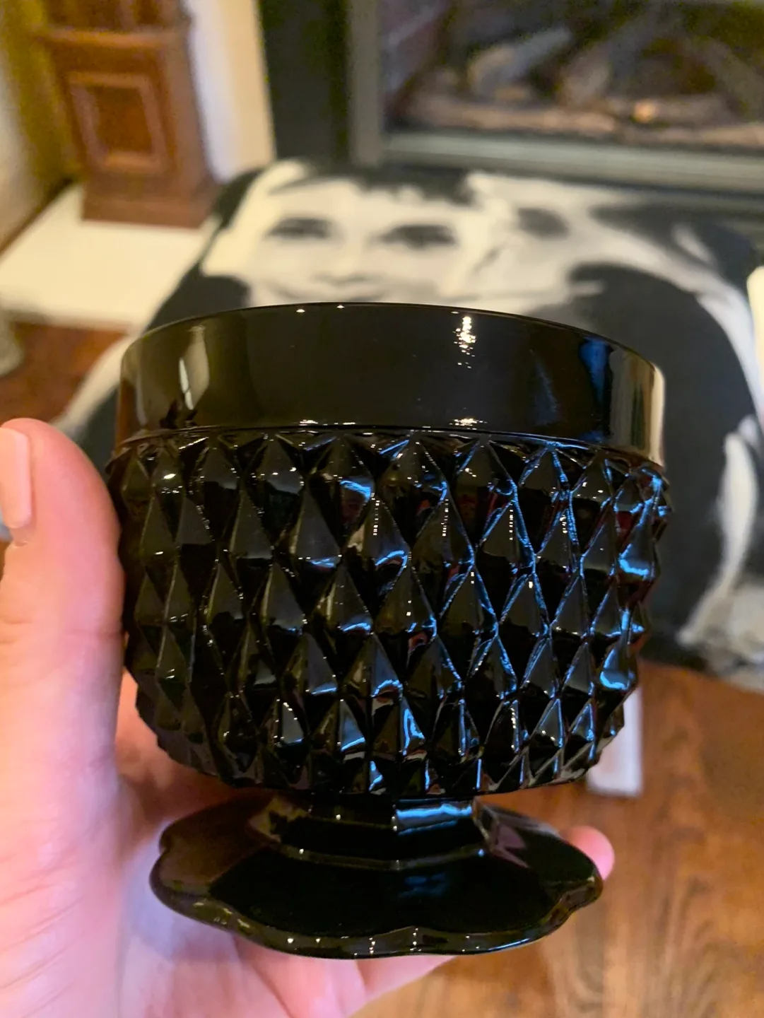 Indiana Black Diamond Point Glass Creamer/Sugar Bowl Set image indicator(7)