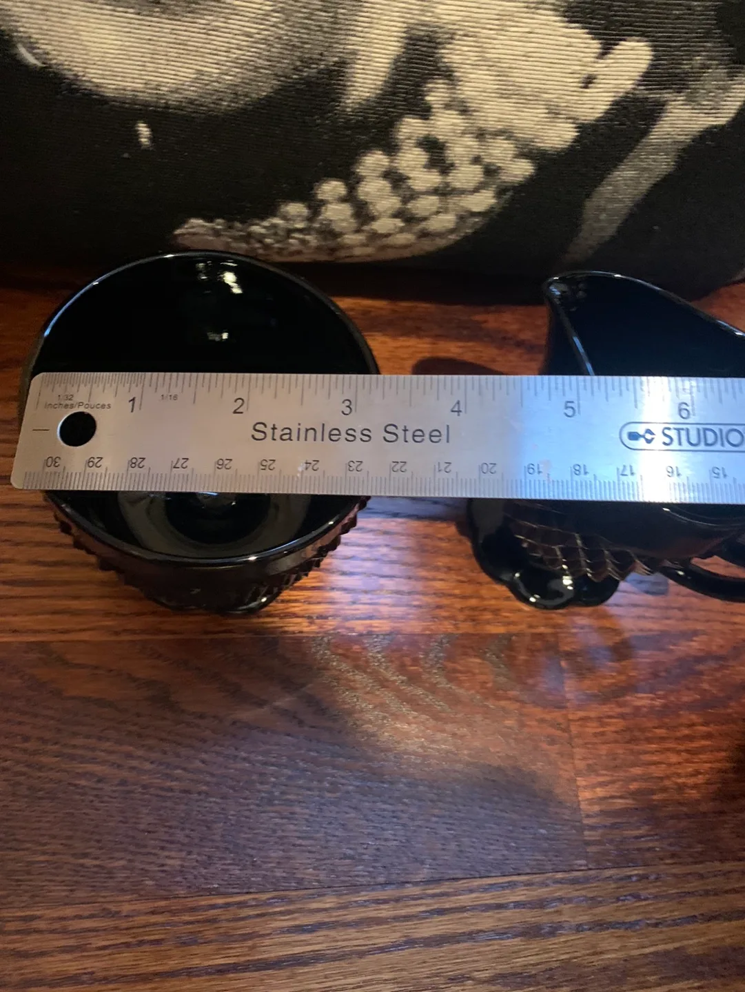 Indiana Black Diamond Point Glass Creamer/Sugar Bowl Set image indicator(9)