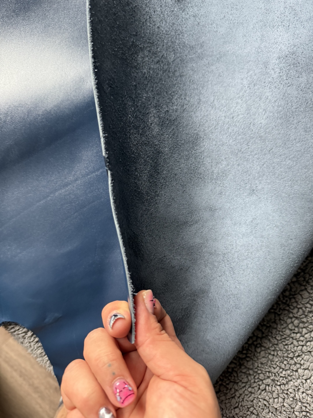 Large Piece of Blue Leather - 40”x 27” - photo 4