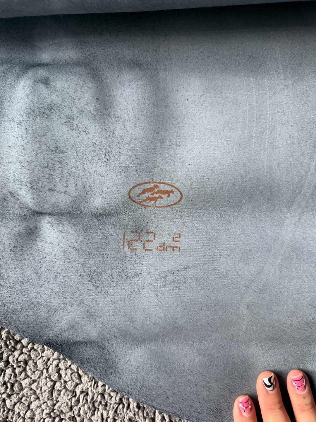 Large Piece of Blue Leather - 40”x 27” - photo 2