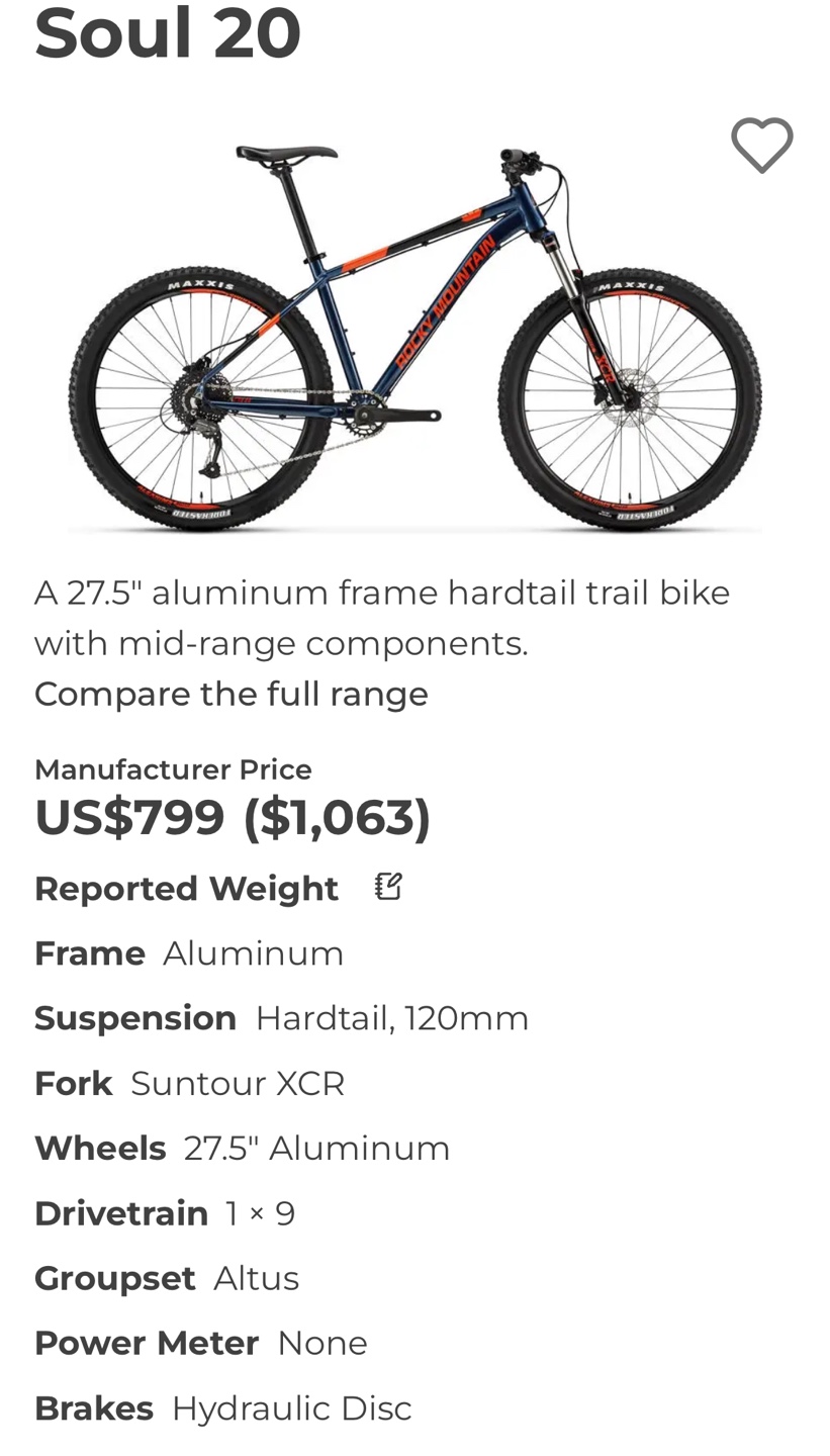 Rocky Mountain Soul 20 Mountain Bike - Size Large - photo 4