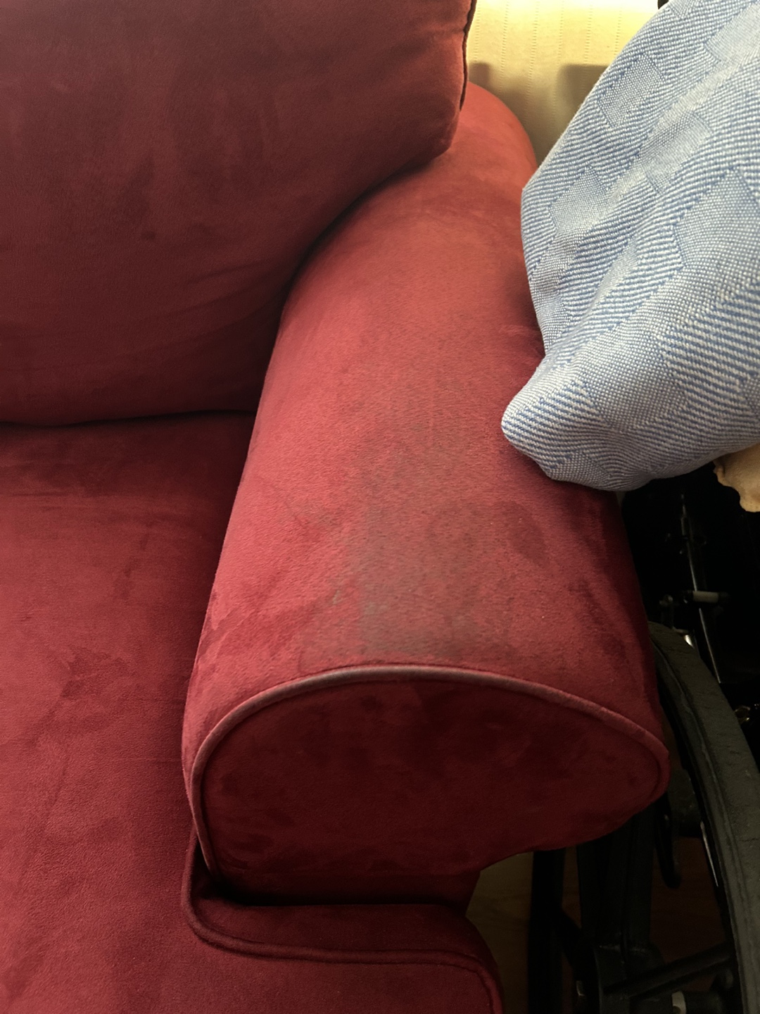 Burgundy Velvet Sofa - photo 2
