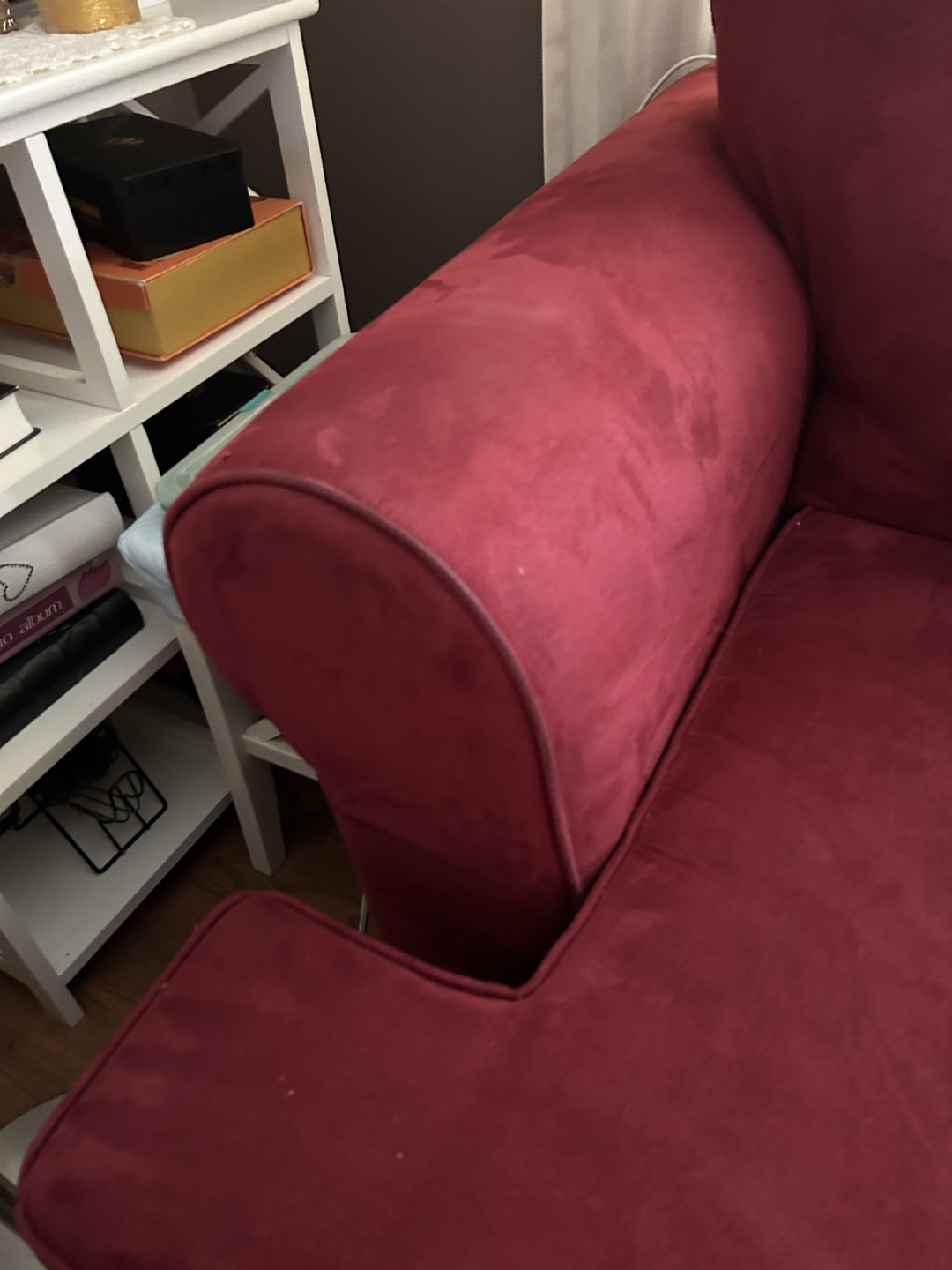 Burgundy Velvet Sofa - photo 3