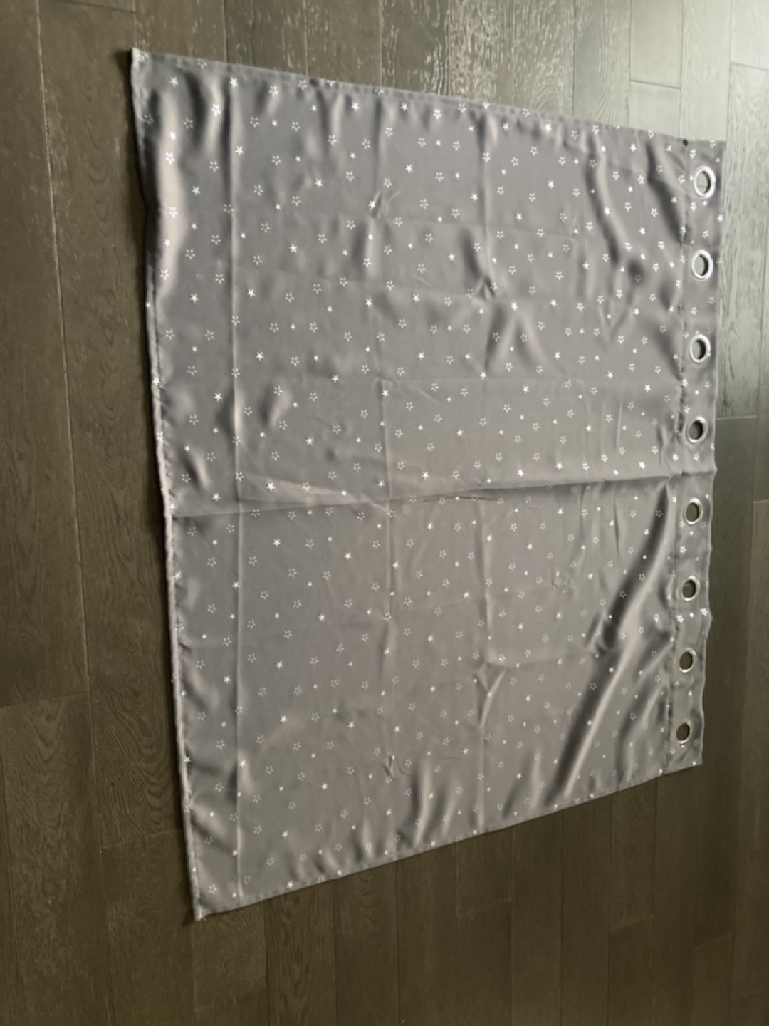 Pair of Grey Starry Curtains #freecycle - photo 3