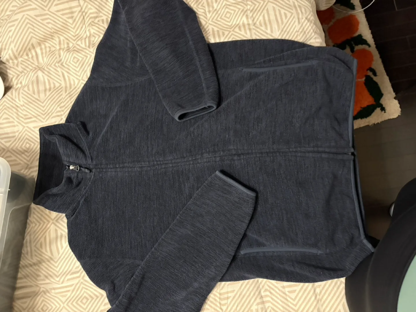 Men's UNIQLO Fleece Jacket - Navy Blue image indicator(5)