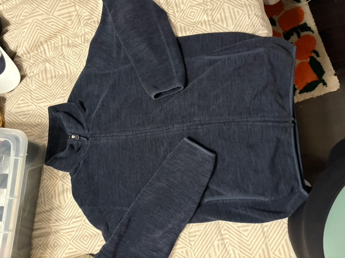 Men's UNIQLO Fleece Jacket - Navy Blue image indicator(4)