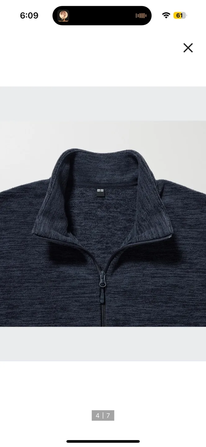 Men's UNIQLO Fleece Jacket - Navy Blue image indicator(2)