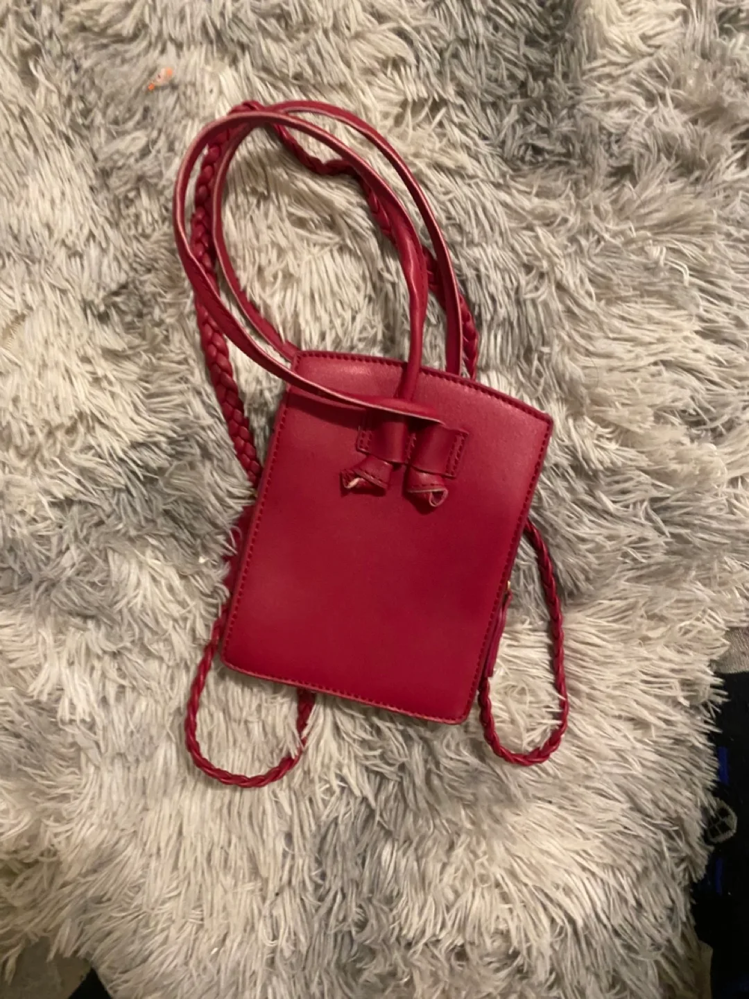 Red Mini Crossbody Bag with Braided Strap #freecycle image indicator(2)