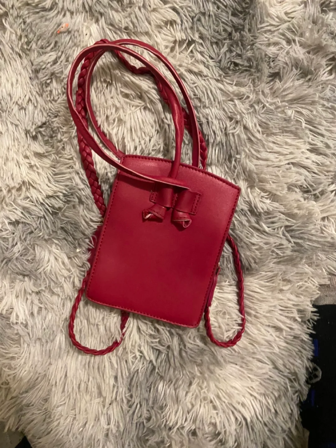 Red Mini Crossbody Bag with Braided Strap #freecycle image indicator(3)