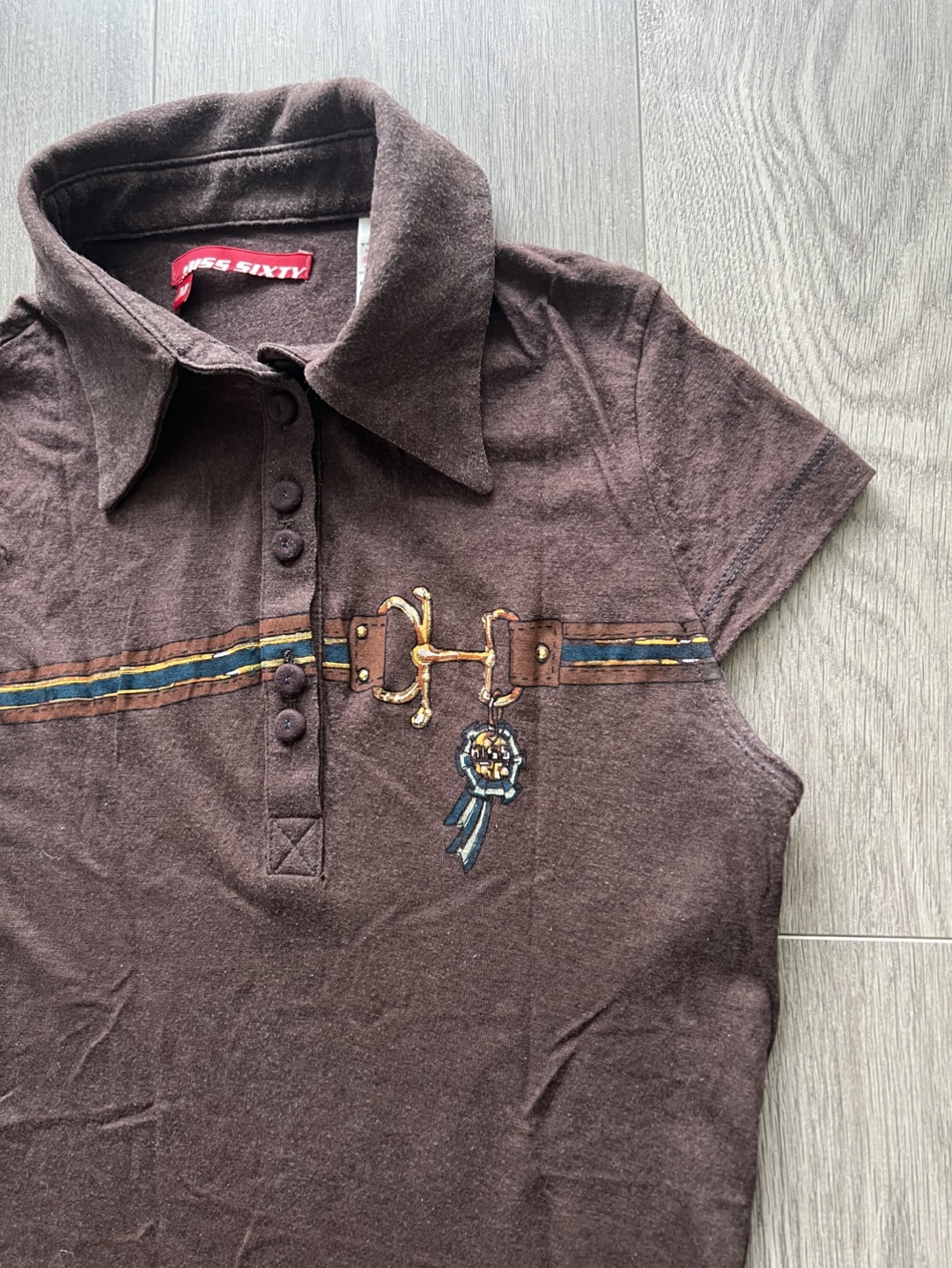 Miss Sixty Brown Polo Shirt Size M / S - photo 4