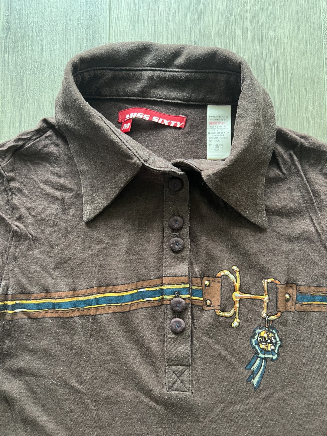 Miss Sixty Brown Polo Shirt Size M / S - photo 2
