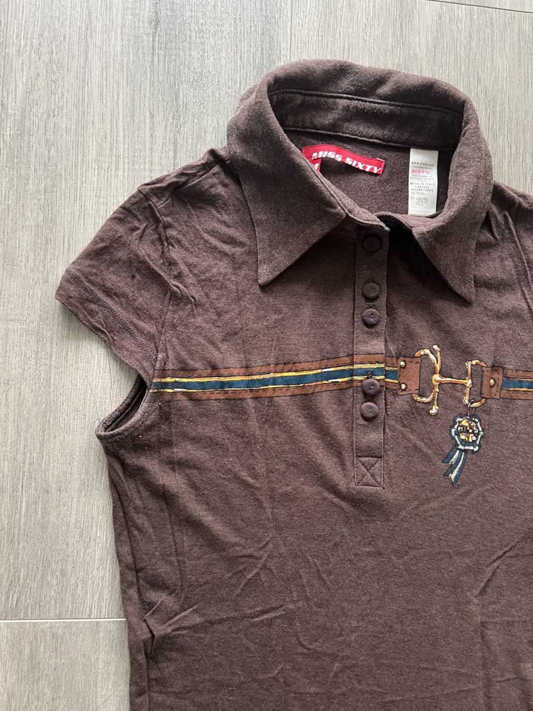 Miss Sixty Brown Polo Shirt Size M / S - photo 3