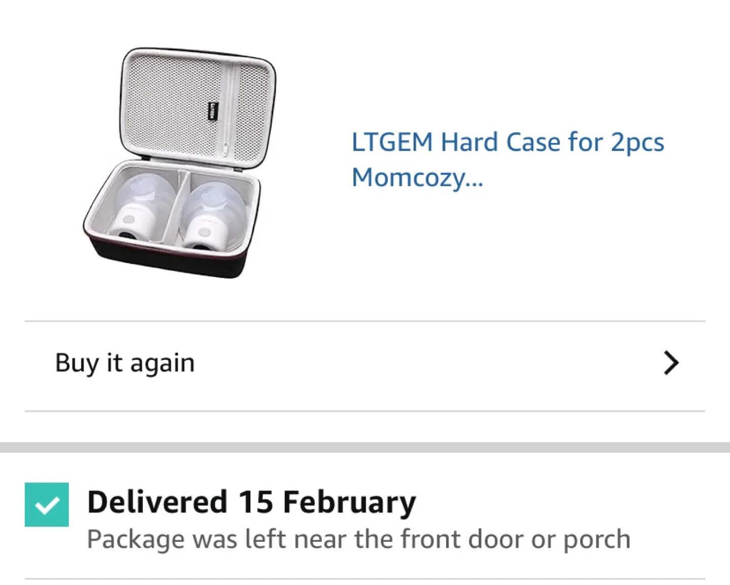 Storage / travel case for wearable breast pump (hard shell) image indicator(5)