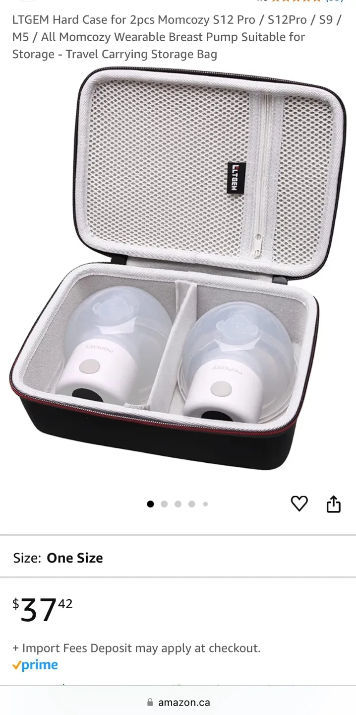 Storage / travel case for wearable breast pump (hard shell) image indicator(2)