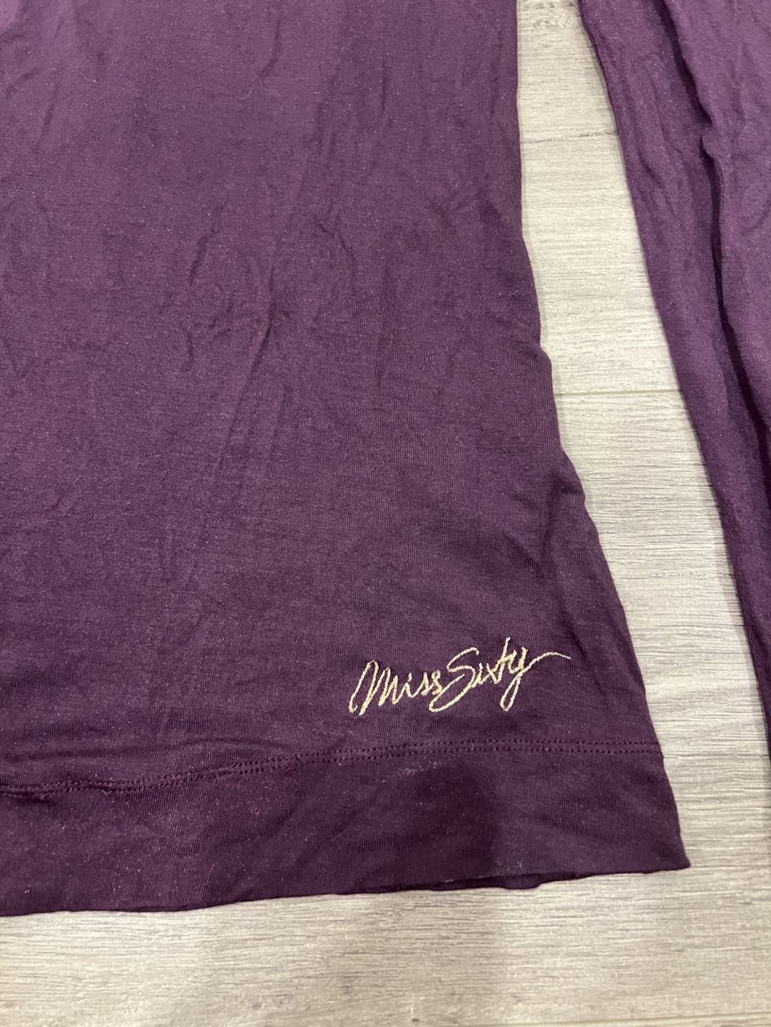 Miss Sixty Purple Long Sleeve Puff Shoulder Top S - photo 4