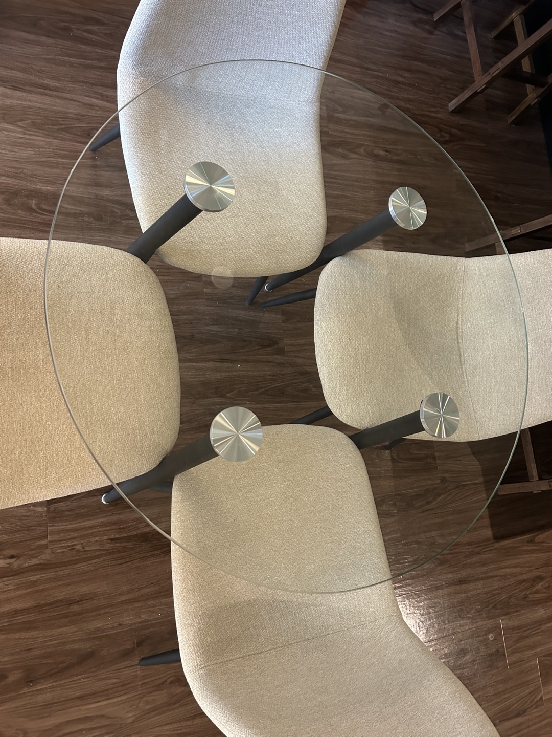 Glass Top Dining Table with Four Chairs - photo 2