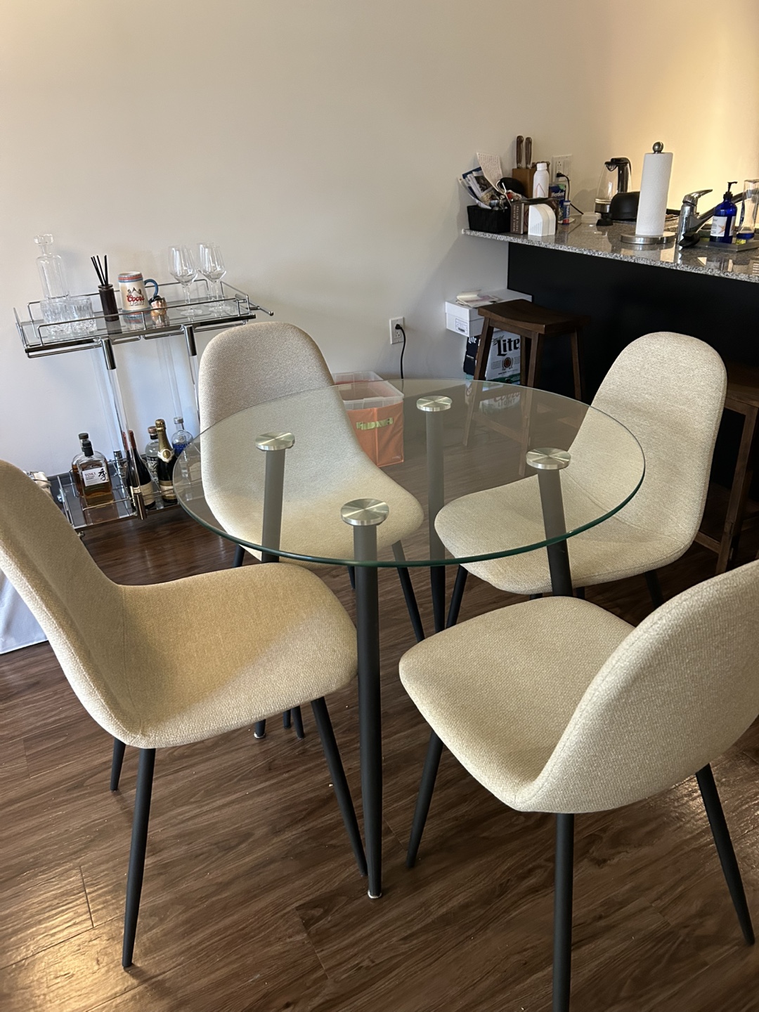 Glass Top Dining Table with Four Chairs - photo 4