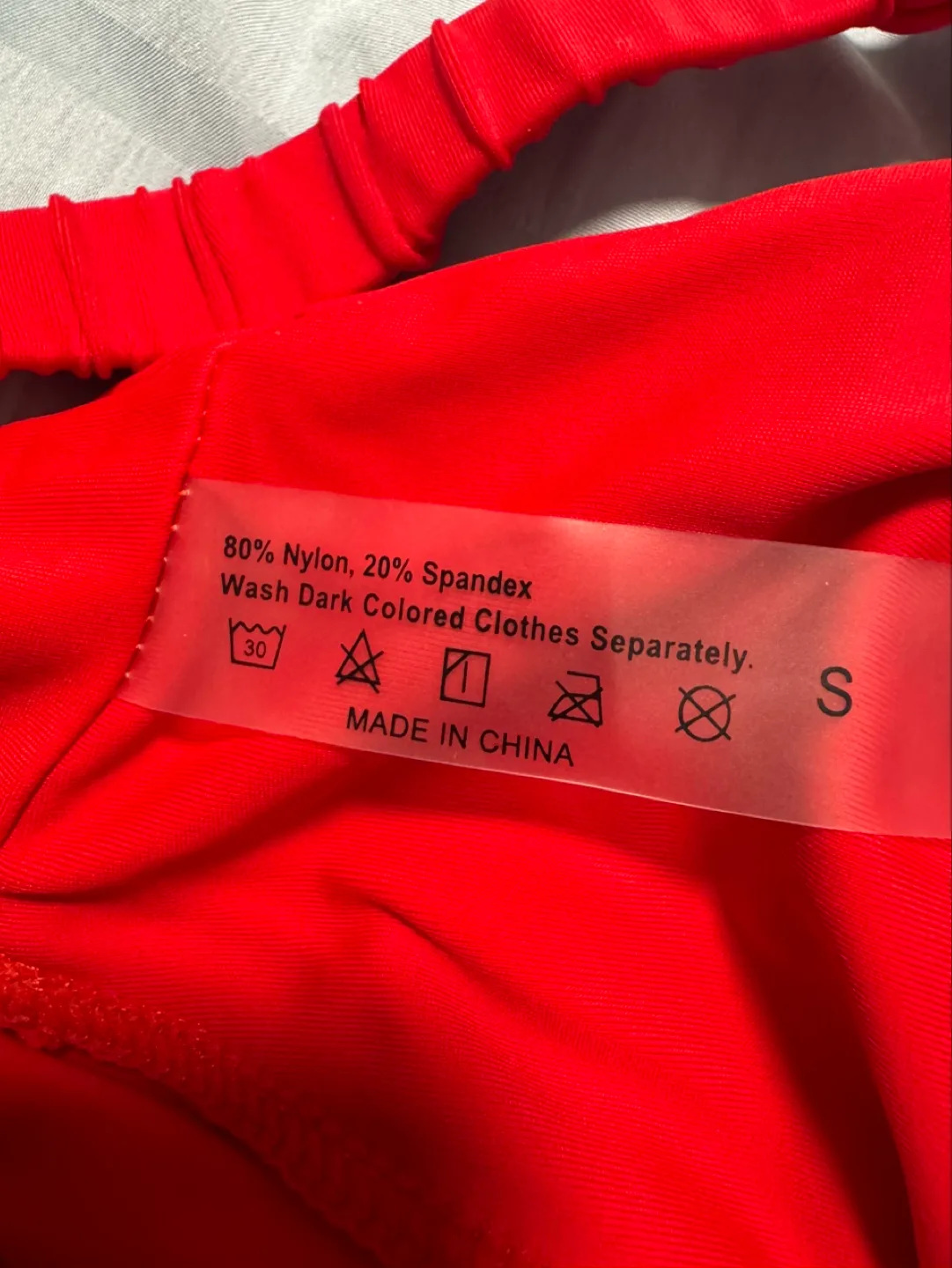 SHEIN Red Ruched Bikini Set - Size Small image indicator(4)