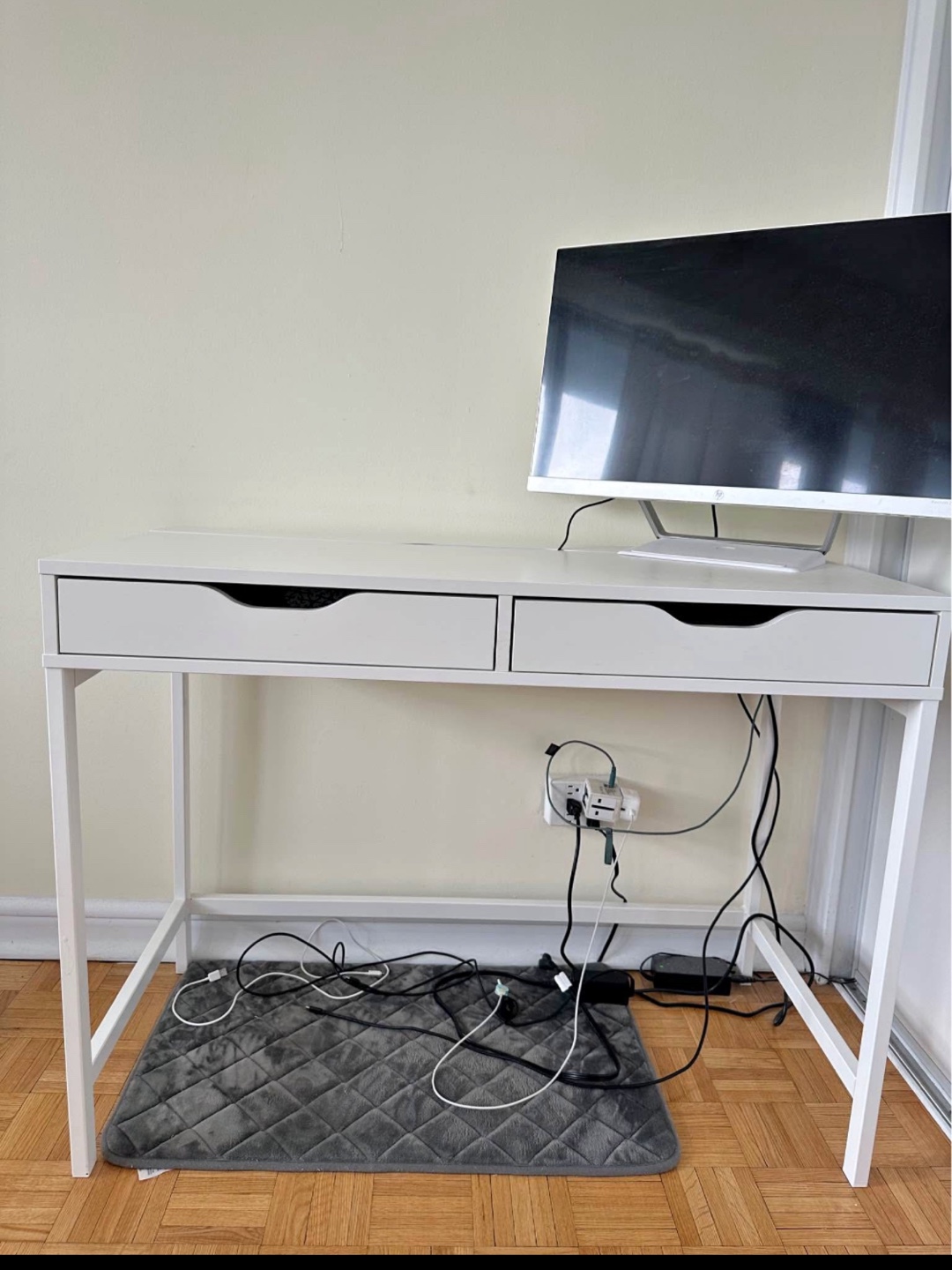 White Desk with Two Drawers