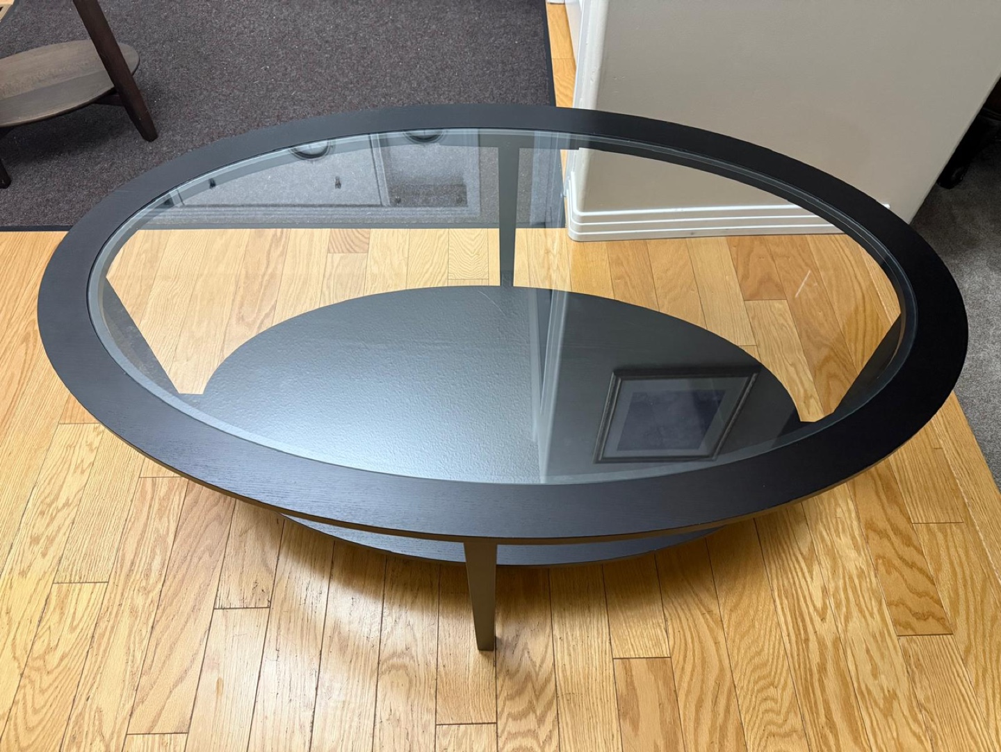 Oval Glass-Top Coffee Table