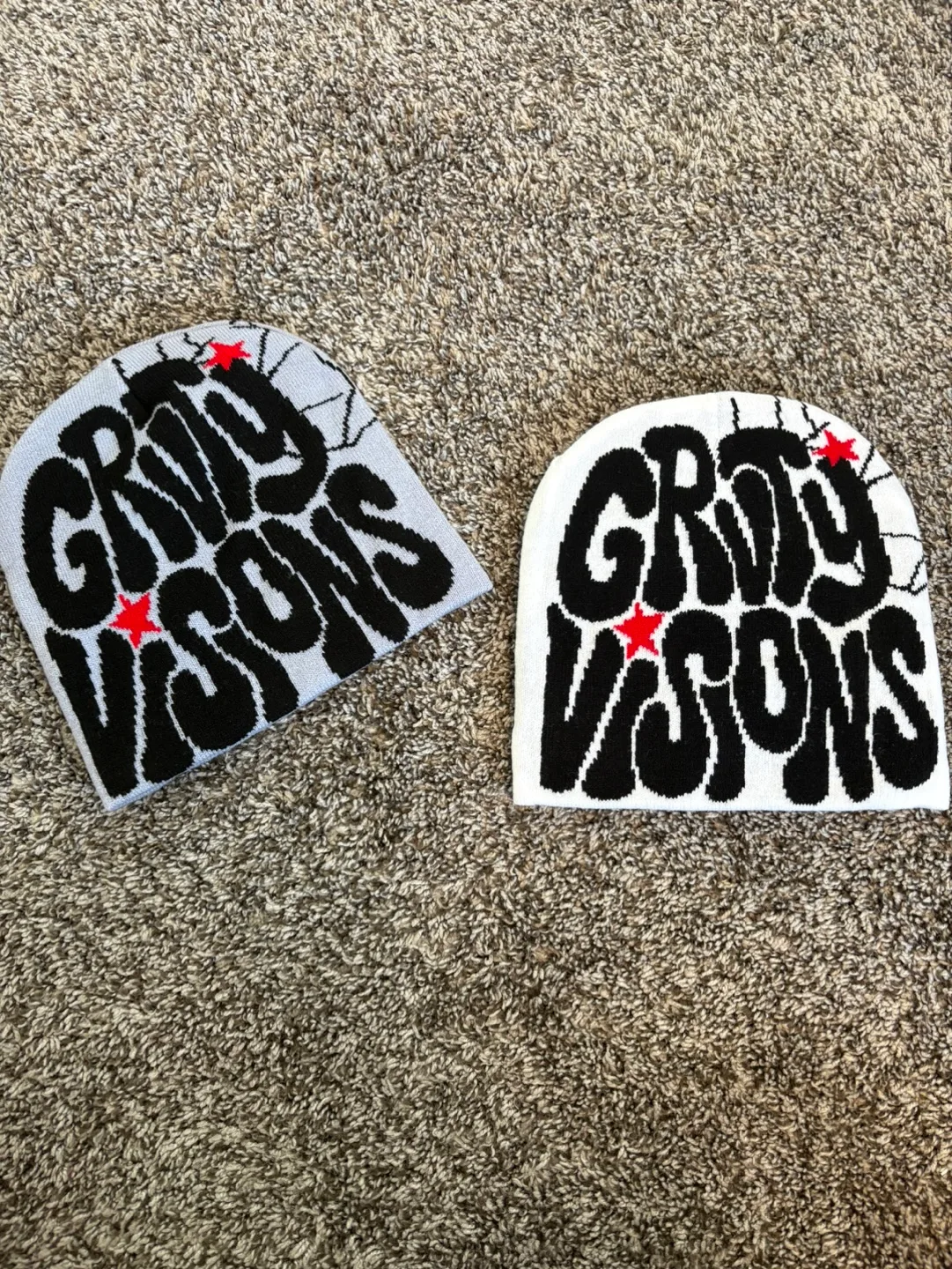GRVTY Visions,4tune, and spider web Knit Beanies image indicator(4)