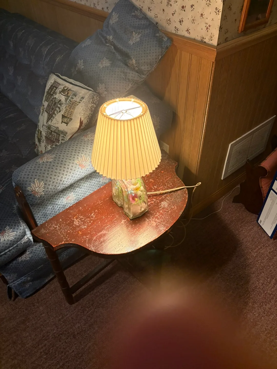 Unique Table Lamp with Floral Bottle Base image indicator(4)