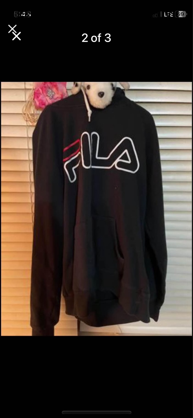 Fila Black Hoodie Size Small - photo 2