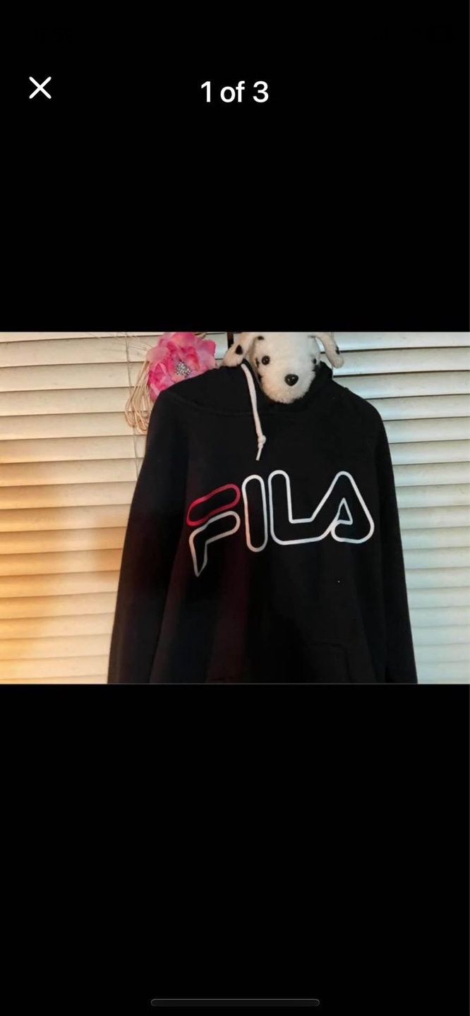 Fila Black Hoodie Size Small