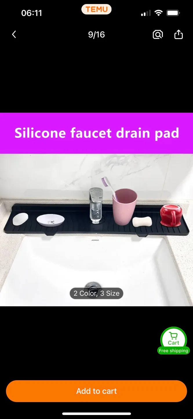 Large Silicone Faucet Drying Pad image indicator(6)