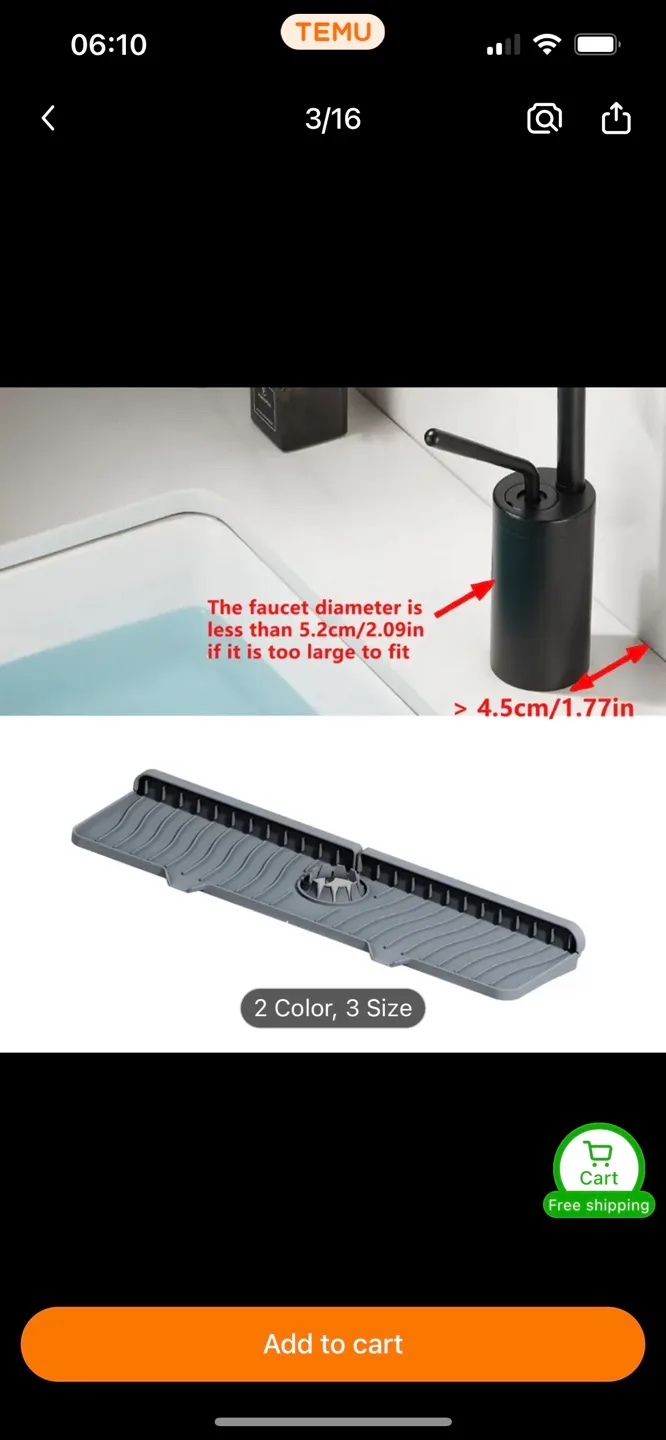 Large Silicone Faucet Drying Pad image indicator(2)