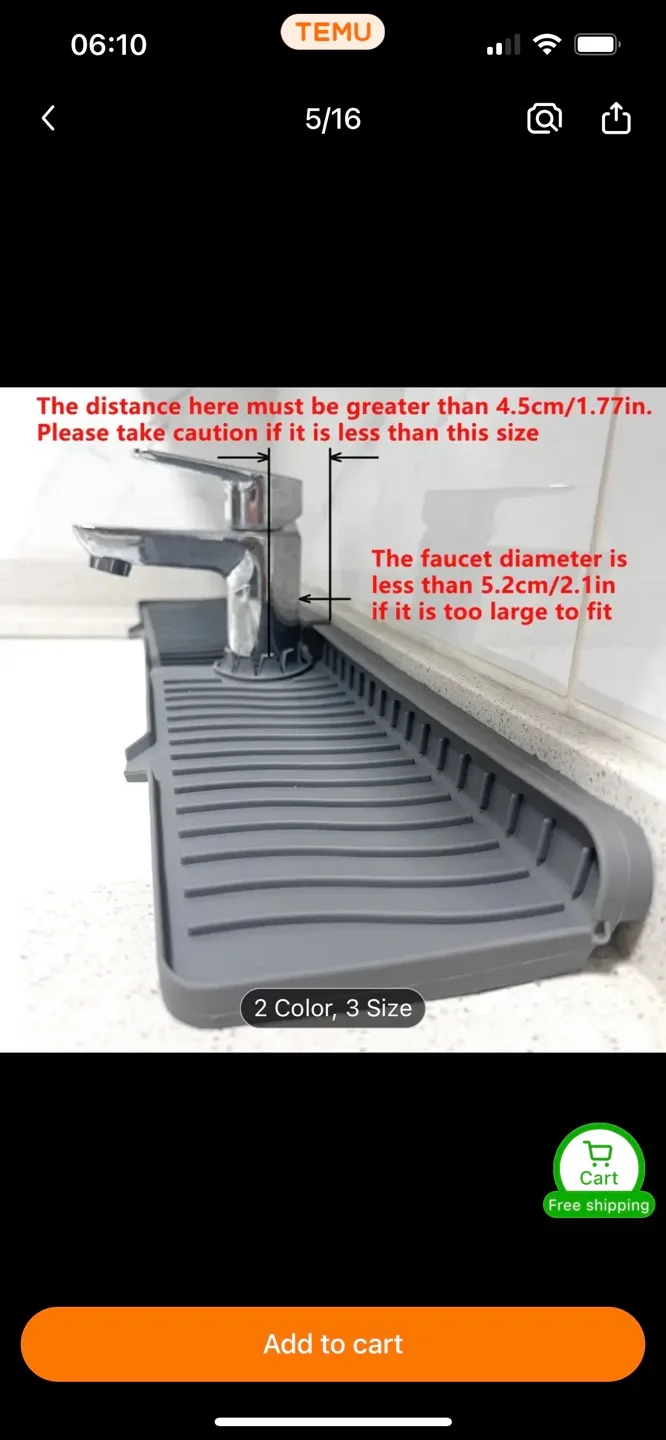 Large Silicone Faucet Drying Pad image indicator(3)