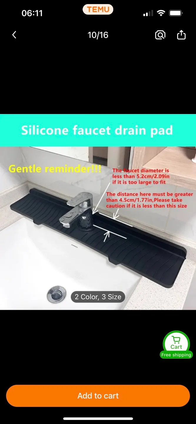 Large Silicone Faucet Drying Pad image indicator(7)