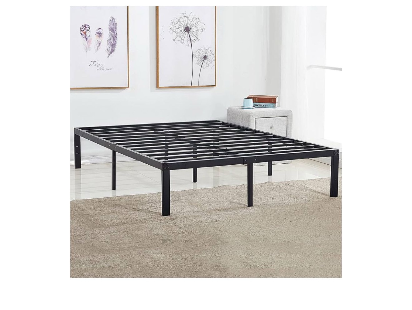 Queen metal Bed Frame, Heavy Duty, No Box Spring Needed
