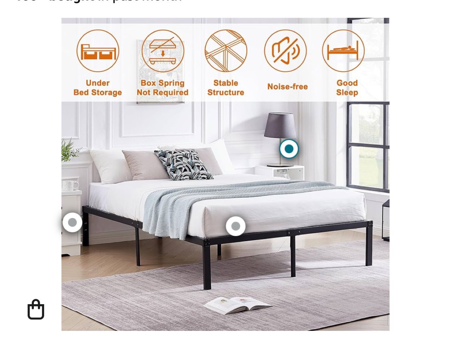 Queen metal Bed Frame, Heavy Duty, No Box Spring Needed - photo 3