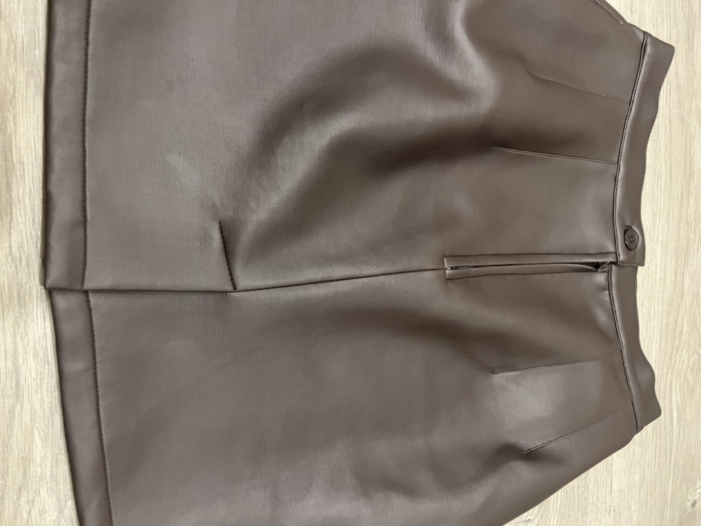 Brown Faux Leather Mini Skirt M/ Medium - photo 4