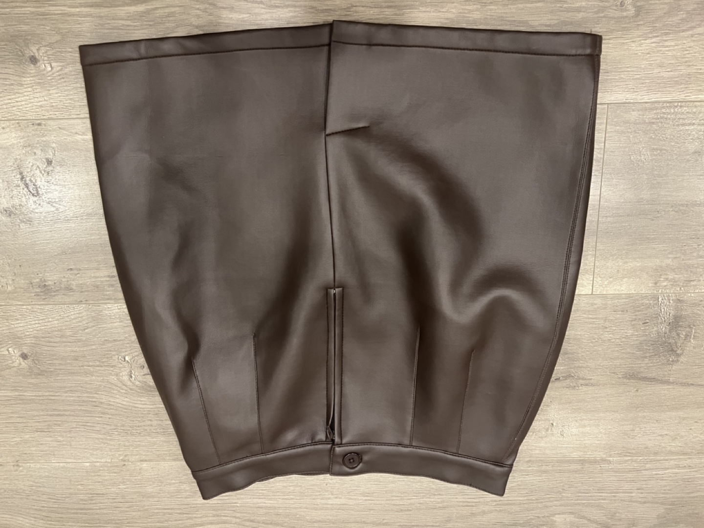 Brown Faux Leather Mini Skirt M/ Medium - photo 3
