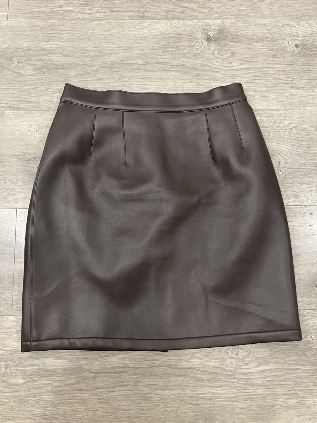 Brown Faux Leather Mini Skirt M/ Medium