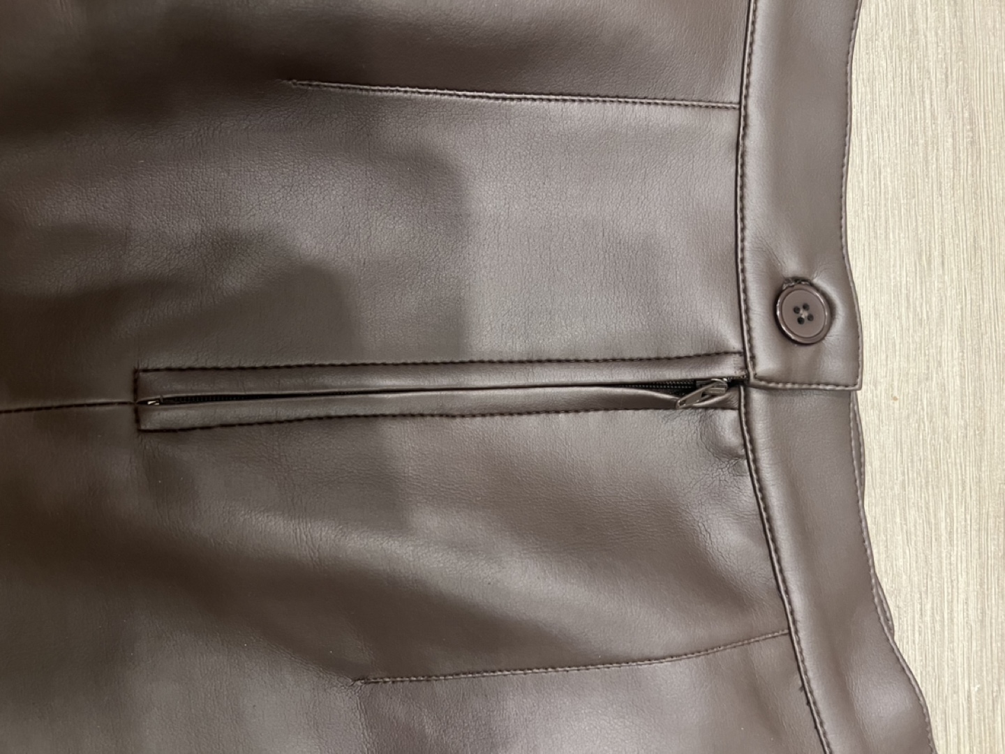 Brown Faux Leather Mini Skirt M/ Medium - photo 5