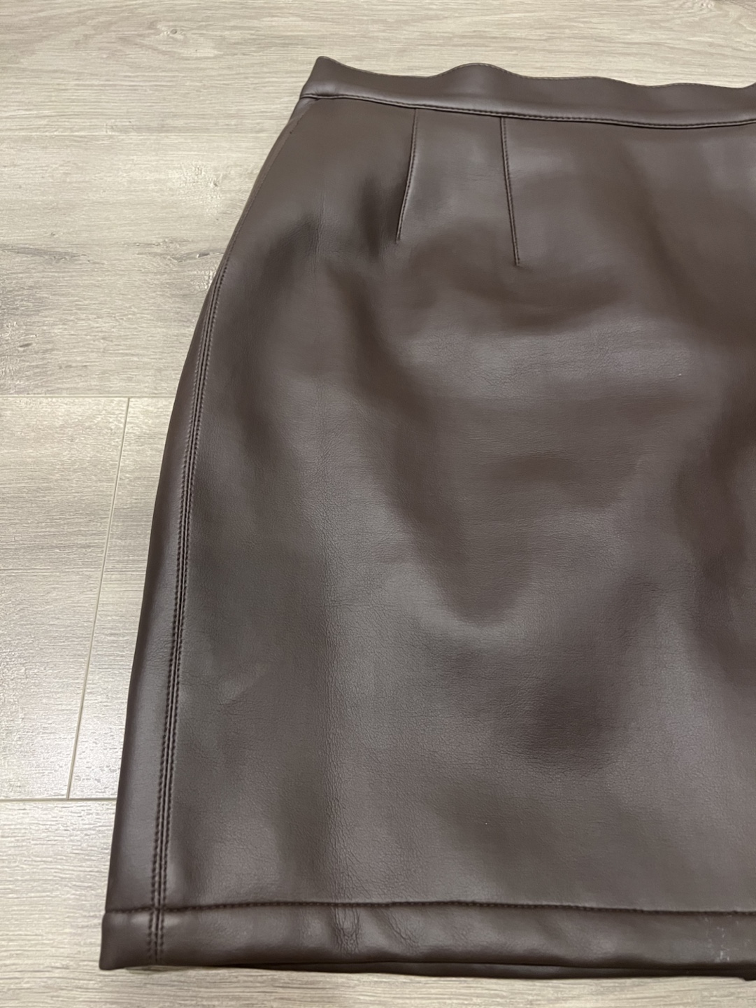 Brown Faux Leather Mini Skirt M/ Medium - photo 2