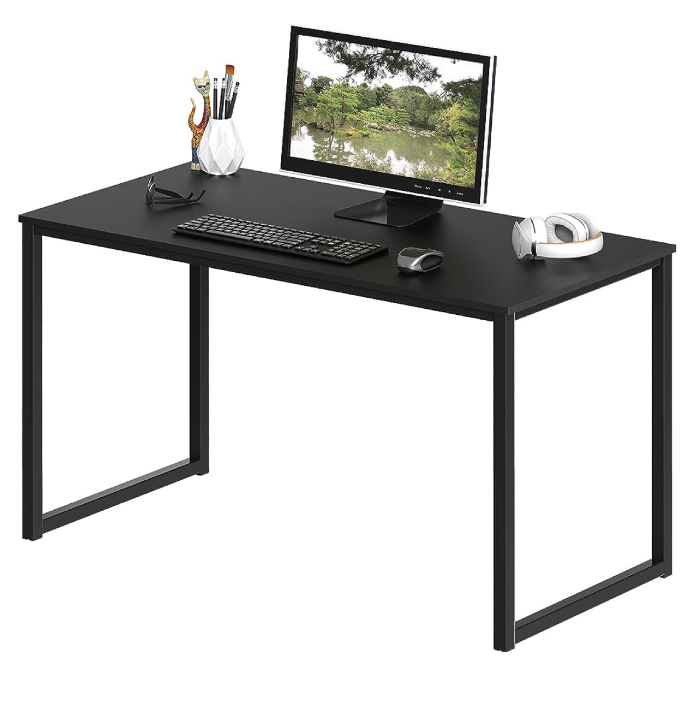 NEW Black Computer Desk with Metal Frame - 40" x 28"