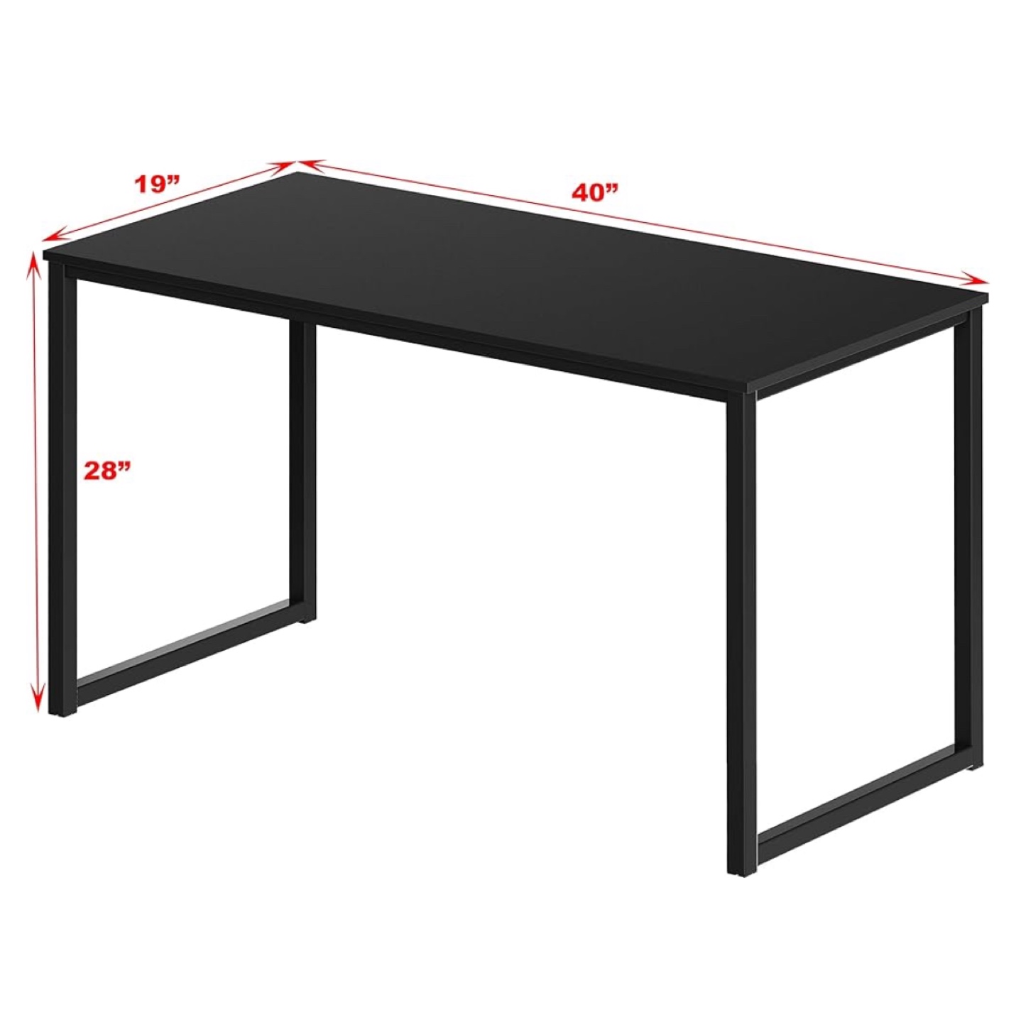 NEW Black Computer Desk with Metal Frame - 40" x 28" - photo 3