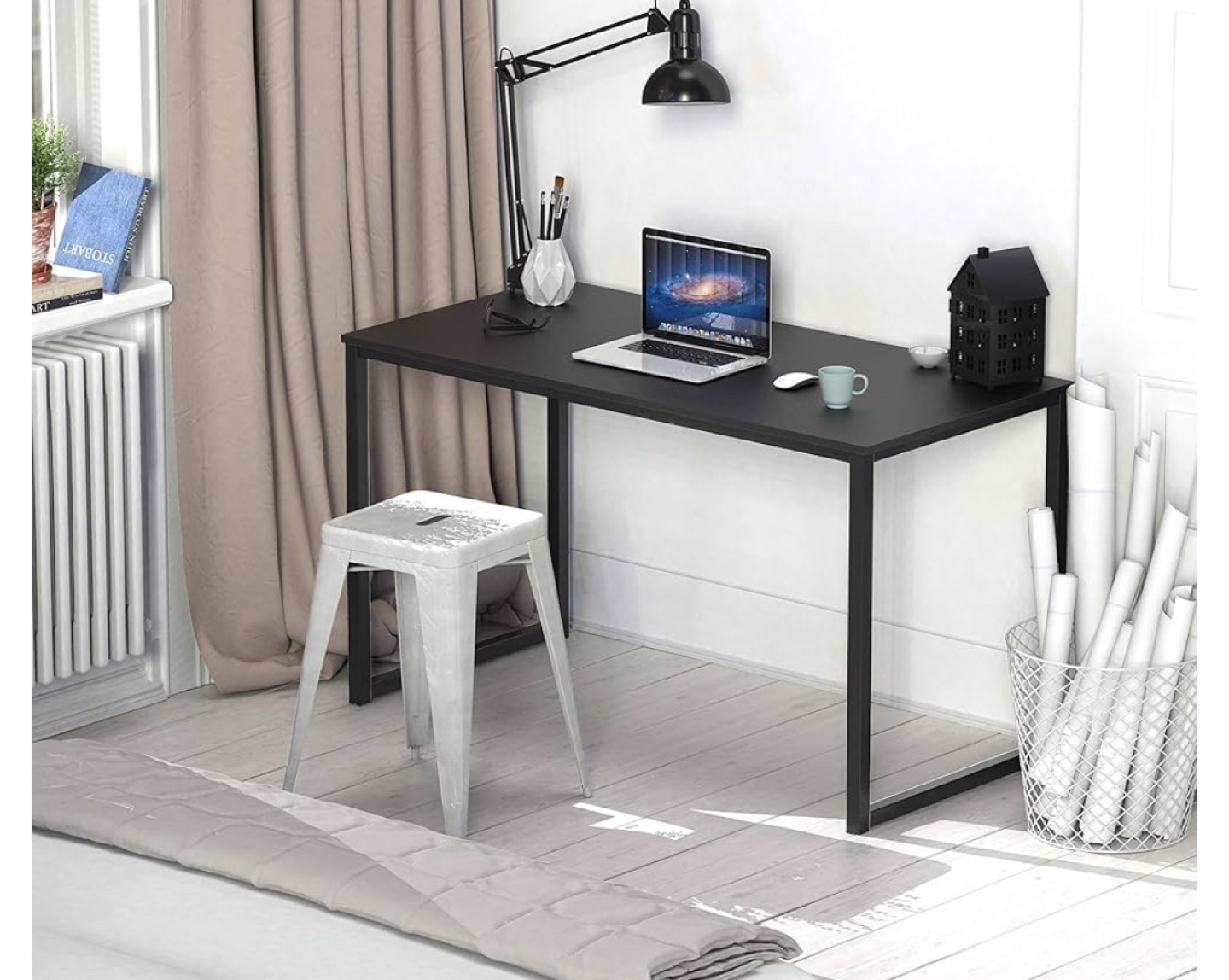 NEW Black Computer Desk with Metal Frame - 40" x 28" - photo 2