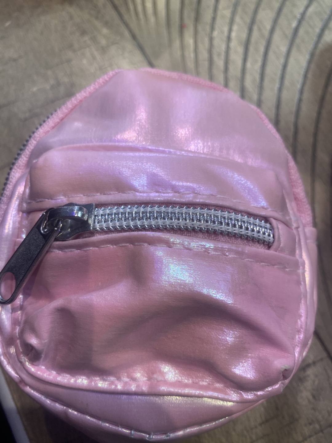 Mini Pink Metallic Backpack