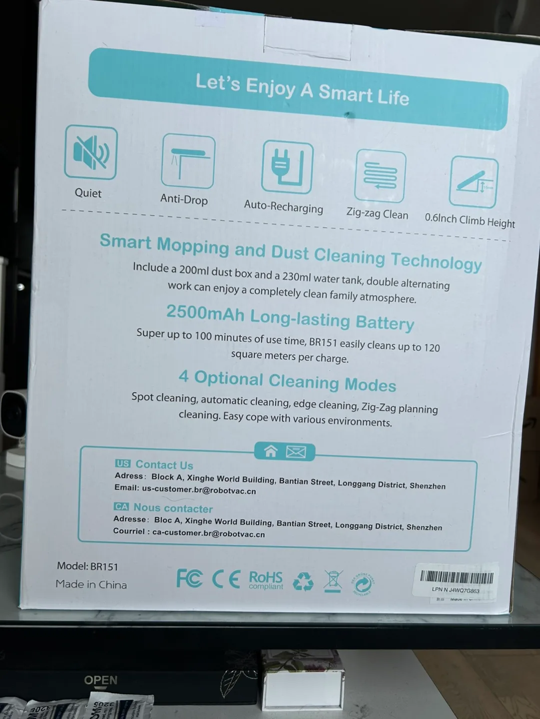 New Robot Vacuum Cleaner BR151 - Smart Mopping and Dust Cleaning image indicator(2)