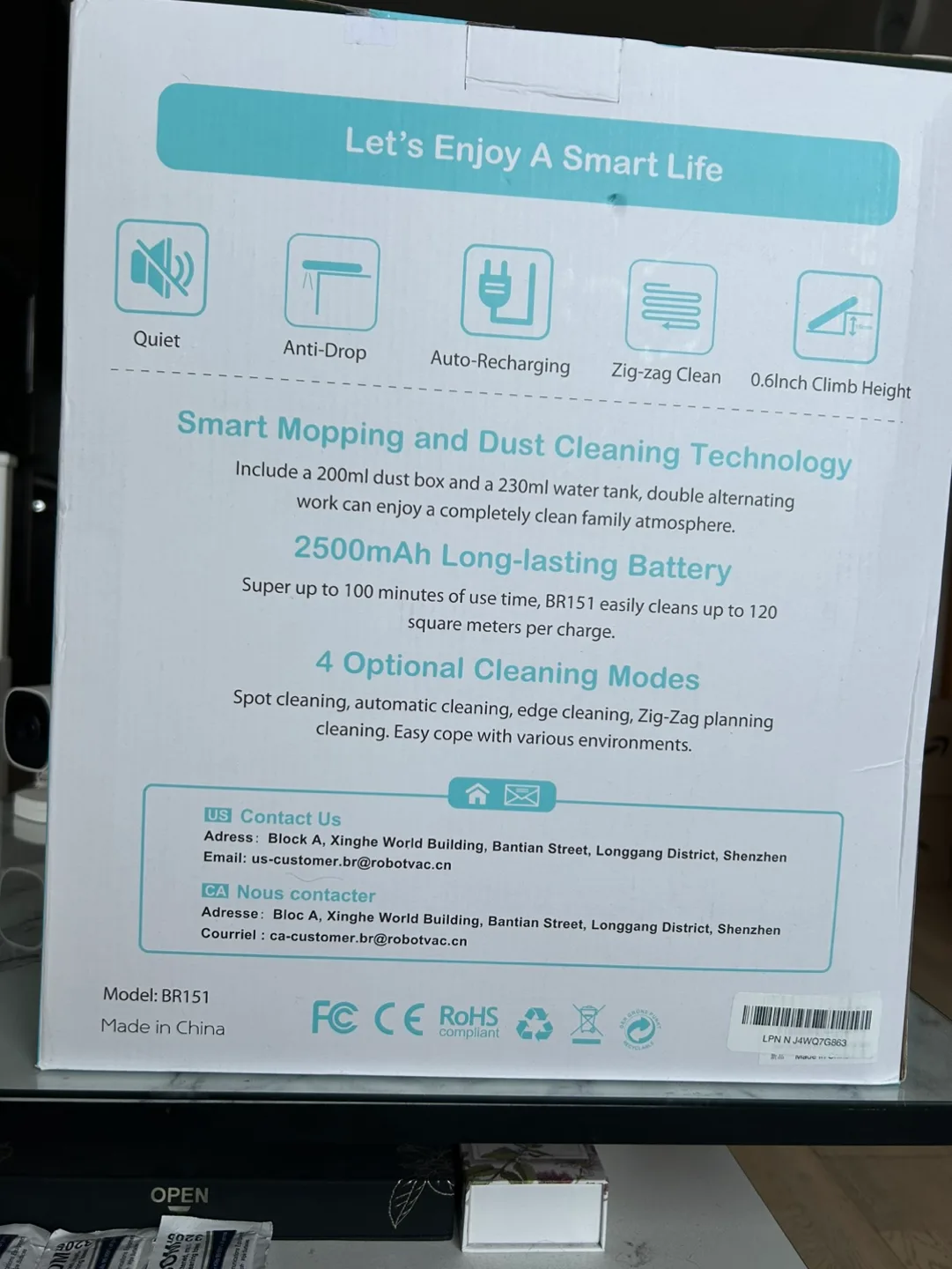 New Robot Vacuum Cleaner BR151 - Smart Mopping and Dust Cleaning image indicator(7)