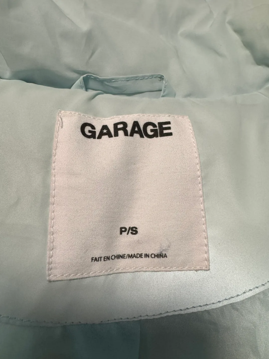 Garage Light Blue Reflective Puffer Jacket Size P/S image indicator(3)