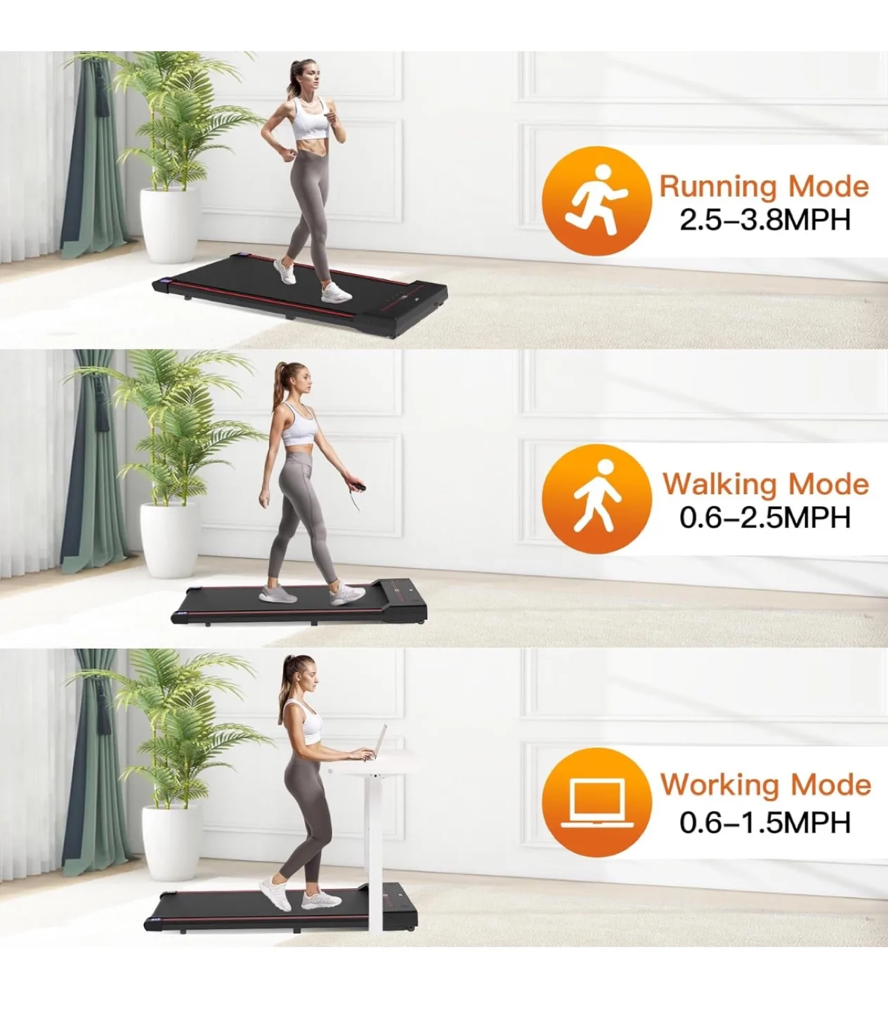 New Under-Desk Walking Treadmill - Portable, Foldable, Quiet image indicator(3)