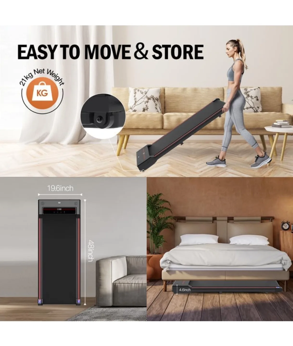 New Under-Desk Walking Treadmill - Portable, Foldable, Quiet image indicator(5)