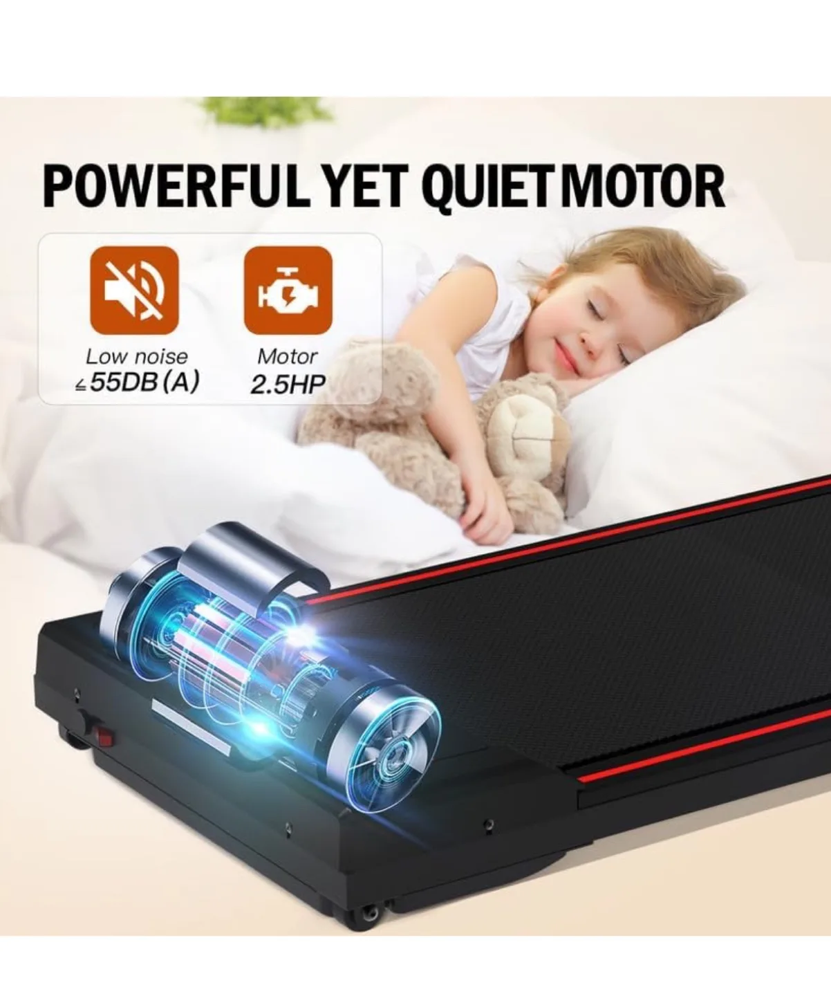 New Under-Desk Walking Treadmill - Portable, Foldable, Quiet image indicator(4)