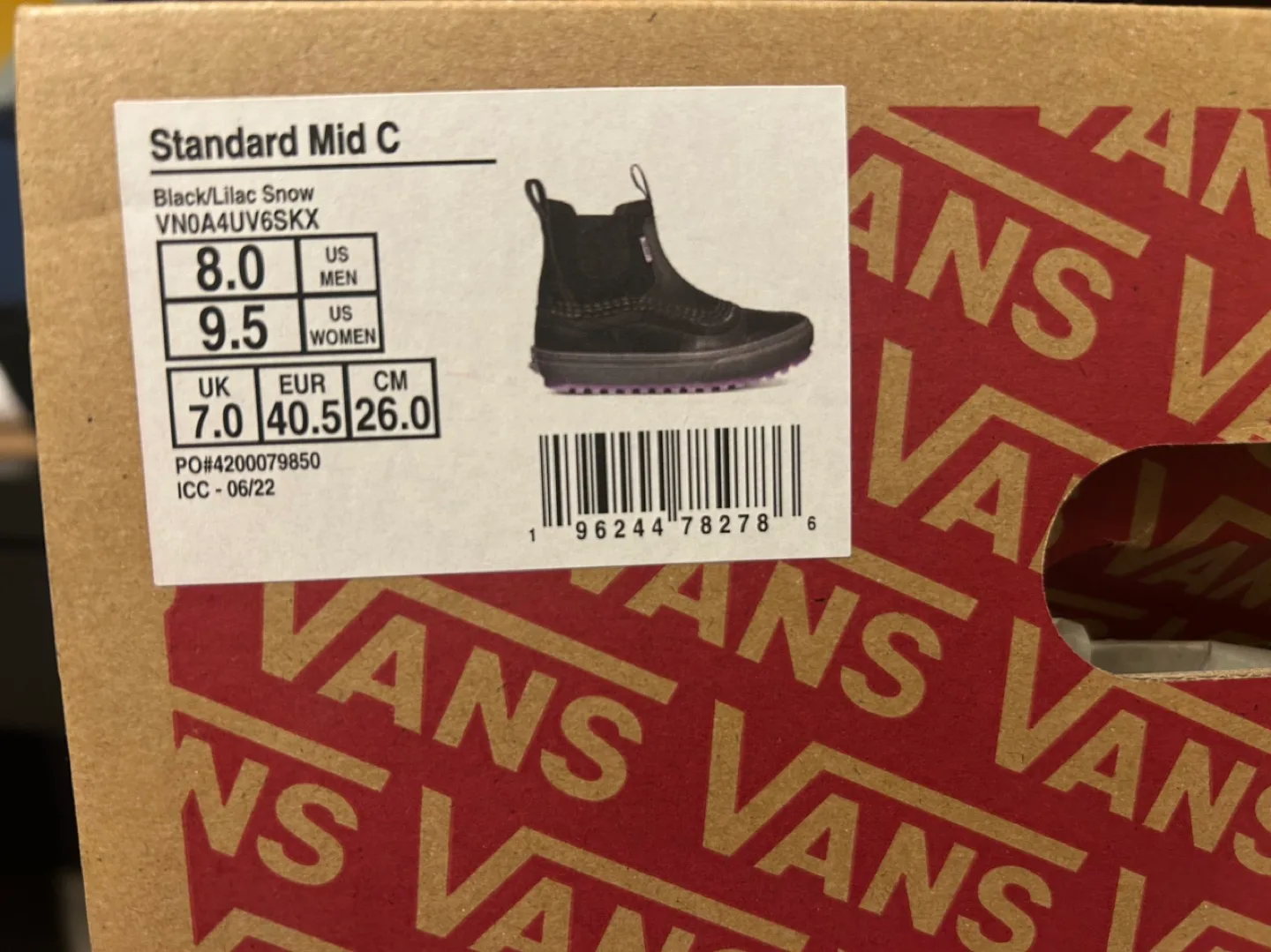 Vans Standard Mid C Black/Lilac Snow Boots - Size 9.5 Women's image indicator(3)